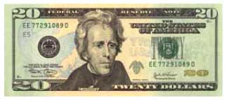 банкнота 20 долларов нового образца